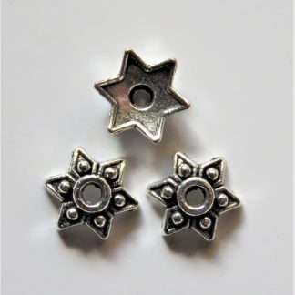 8mm antique silver Metal Alloy Star Bead Caps