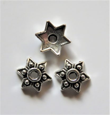 8mm antique silver Metal Alloy Star Bead Caps