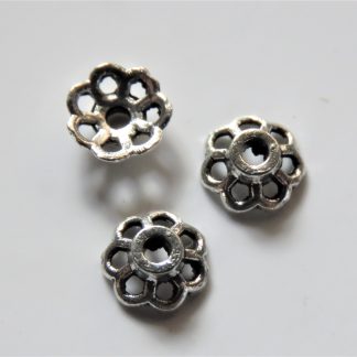 8x3mm Metal Alloy Spacer Bead Caps - Antique Silver