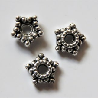7.5x2.5mm Metal Alloy Spacer Bead Caps - Antique Silver