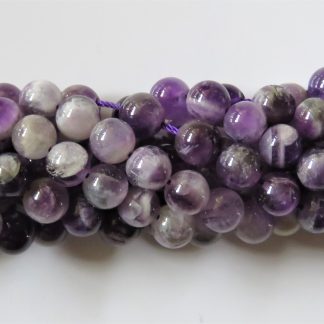 8mm amethyst banded chevron round gemstone beads