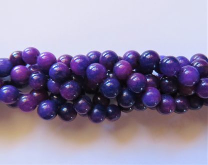 6mm malaysian jade round gemstone bead opaque purple
