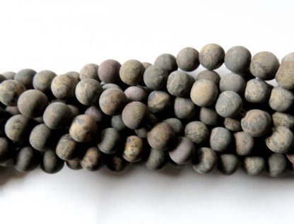8mm Round Natural Gemstone Beads Chinese Painting Stone Matt