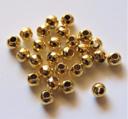 Bright Gold 3mm round spacer beads