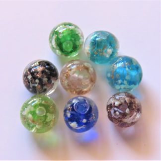 8mm Gold Sand Glow Lampwork Glass Beads mixed