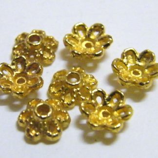 6x2mm Metal Alloy Spacer Bead Caps - Gold