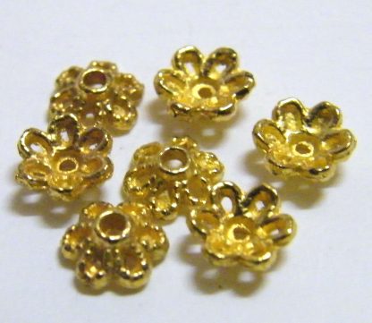 6x2mm Metal Alloy Spacer Bead Caps - Gold