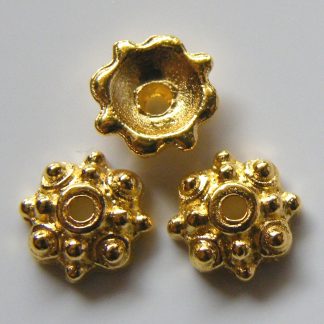 7x2.5mm Metal Alloy Spacer Bead Caps - Bright Gold