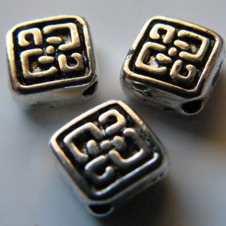 8x3.5mm Metal Alloy Diamond Spacer Beads - Antique Silver