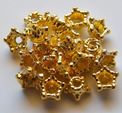 5x2mm Metal Alloy Star Spacer Bead Caps - Bright Gold