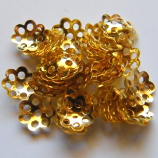 6mm Metal Ironwork Spacer Bead Caps - Bright Gold