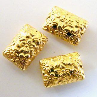 12x8x4mm Metal Alloy Pillow Spacer Beads - Bright Gold