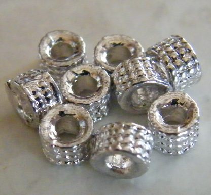3x5mm Metal Alloy Rondelle Disc Spacers - Bright Silver