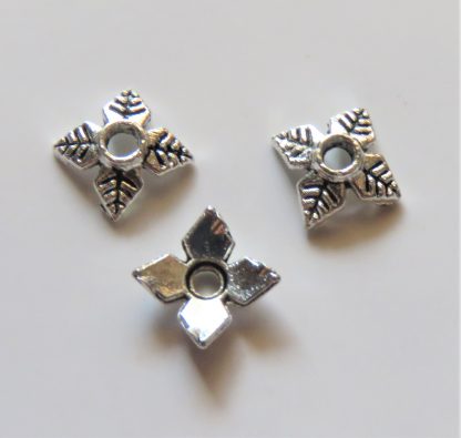 8mm bead caps antique silver