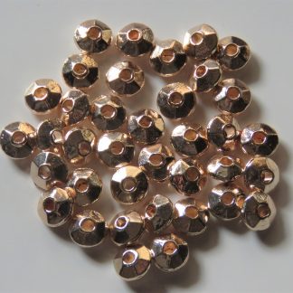3x6mm Metal Alloy 'UFO' Bicone Rondelle Spacers - Rose Gold