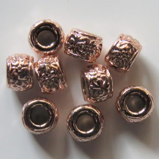 8x6mm Metal Alloy Rondelle Spacer Beads - Rose Gold