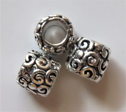 8x9mm Metal Alloy Drum Spacer Beads - Antique Silver