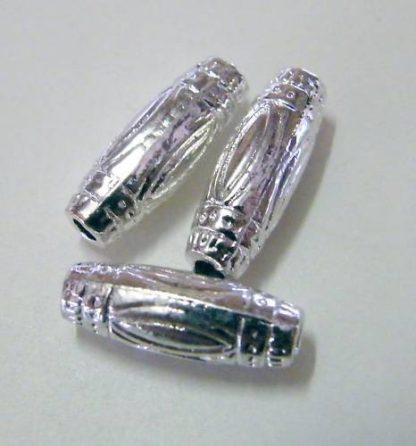 17x6mm Metal Alloy Tube Spacers - Bright Silver