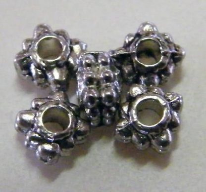 3x4.5mm Metal Alloy Square Daisy Spacers - Antique Silver