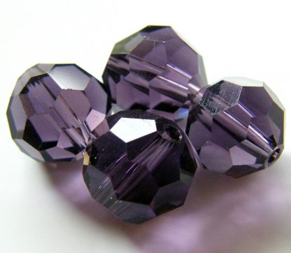 10mm round faceted crystal beads amethyst