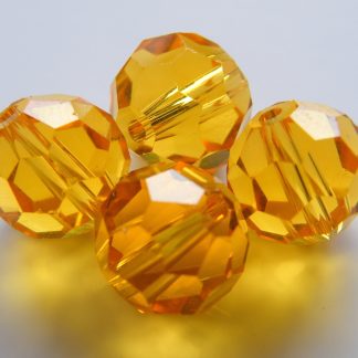 10mm round faceted crystal beads orange topaz