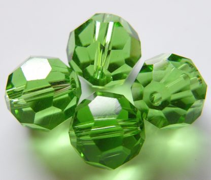10mm round faceted crystal beads green