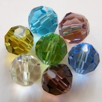 10mm round faceted crystal beads mixed