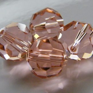 10mm round faceted crystal beads pale peach