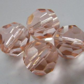 10mm round faceted crystal beads pale pink
