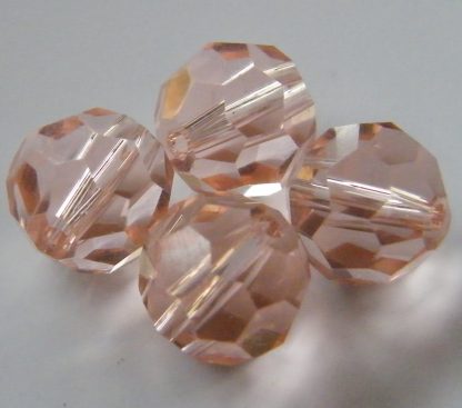 10mm round faceted crystal beads pale pink