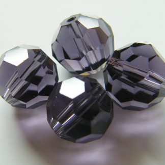 10mm round faceted crystal beads pale purple