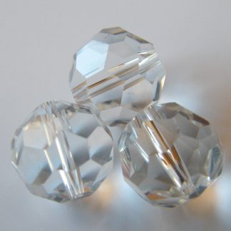 12mm Faceted Round Crystal Beads Clear