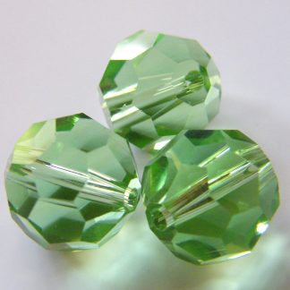 12mm Faceted Round Crystal Beads Bright Green