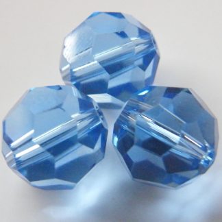 12mm Faceted Round Crystal Beads Pale Blue