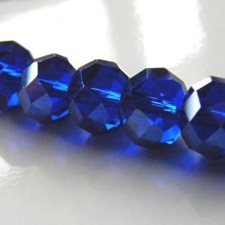 8x10mm rondelle faceted crystal beads cobalt blue