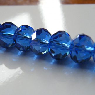 8x10mm rondelle faceted crystal beads dark blue