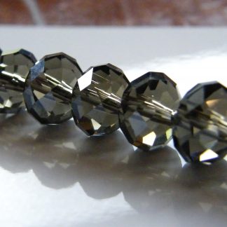8x10mm rondelle faceted crystal beads morion