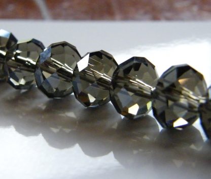 8x10mm rondelle faceted crystal beads morion