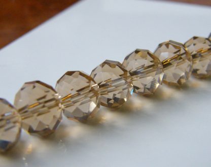 8x10mm rondelle faceted crystal beads pale smoky topaz