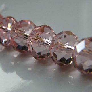8x10mm rondelle faceted crystal beads pale pink