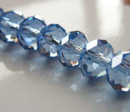 8x10mm rondelle faceted crystal beads pale blue