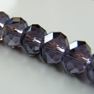 8x10mm rondelle faceted crystal beads amethyst