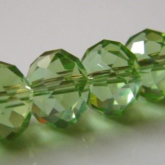 8x10mm rondelle faceted crystal beads bright green