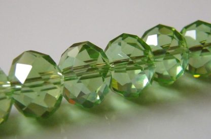 8x10mm rondelle faceted crystal beads bright green
