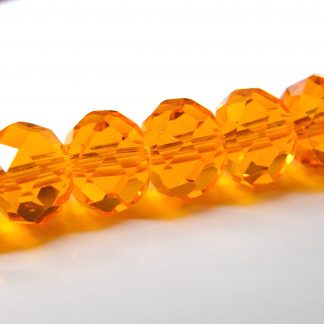 8x10mm rondelle faceted crystal beads bright orange topaz