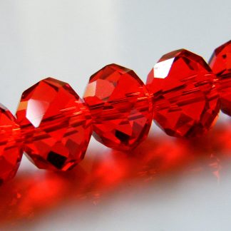 8x10mm rondelle faceted crystal beads red