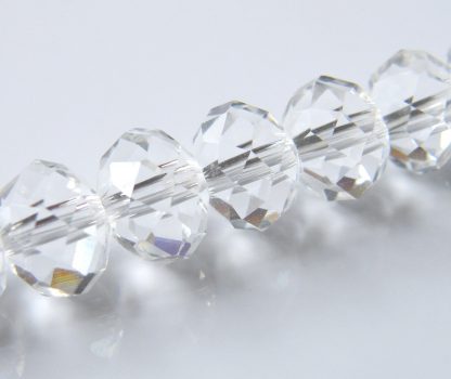 8x10mm rondelle faceted crystal beads clear