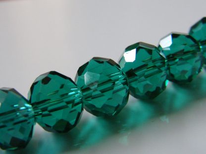 8x10mm rondelle faceted crystal beads dark teal