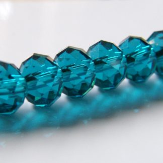8x10mm rondelle faceted crystal beads dark turquoise