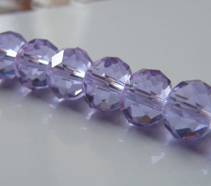 8x10mm rondelle faceted crystal beads lilac